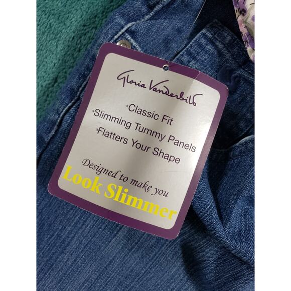 Gloria Vanderbilt Jeans Size 10 Womens Blue Pants Stretch Belted Cuff Capri NWT - Picture 4 of 16